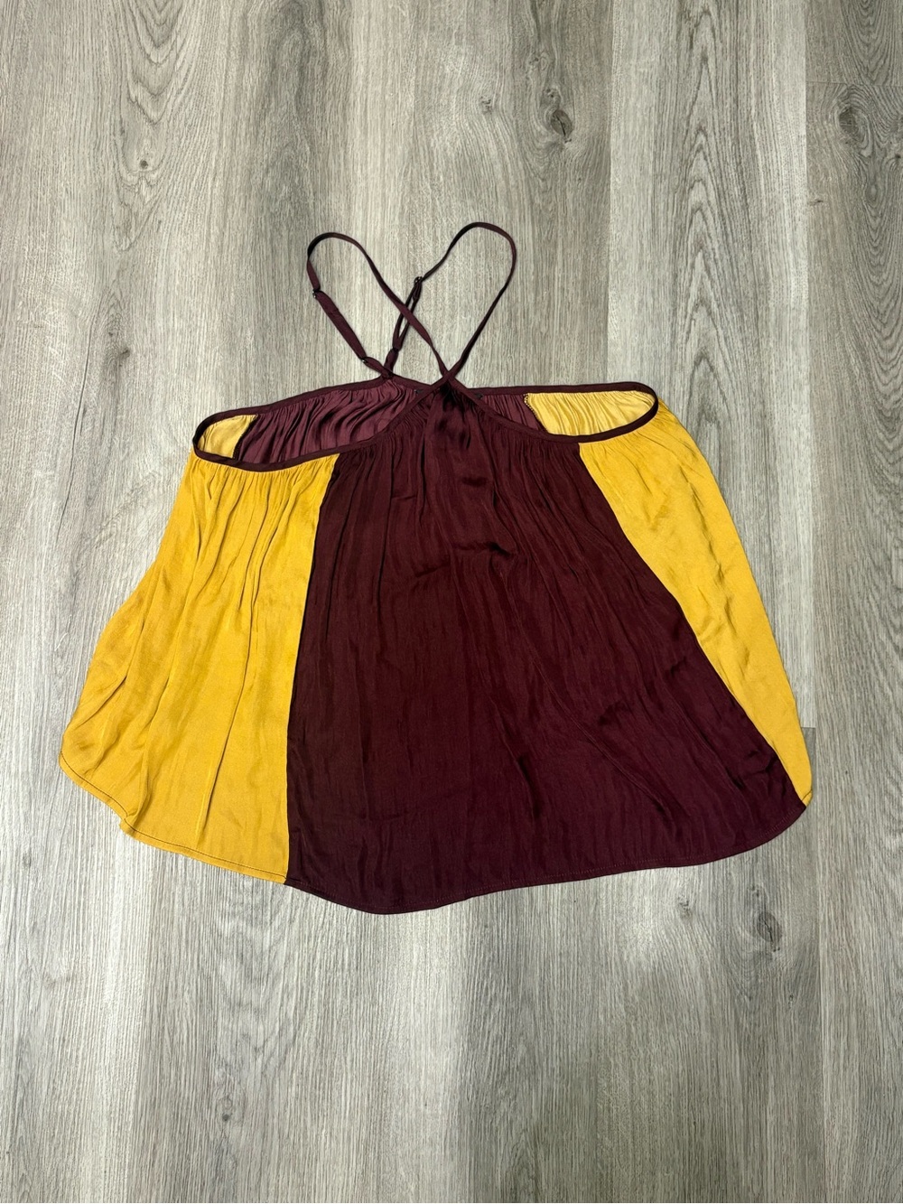 Banana Republic Maroon and Mustard Women's Sling Tank Top